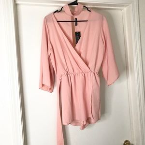 Fashion Nova Total Cutie Romper - Blush